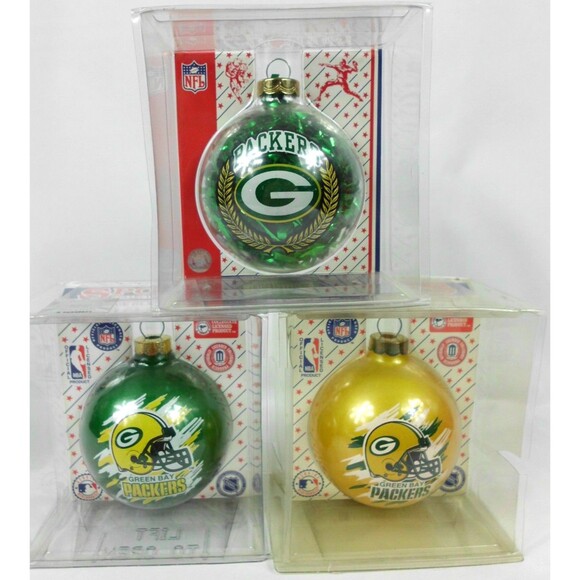 Vintage Green Bay Packers Christmas Ball Ornament Sports Collectors Series Lot 3 - Picture 1 of 4